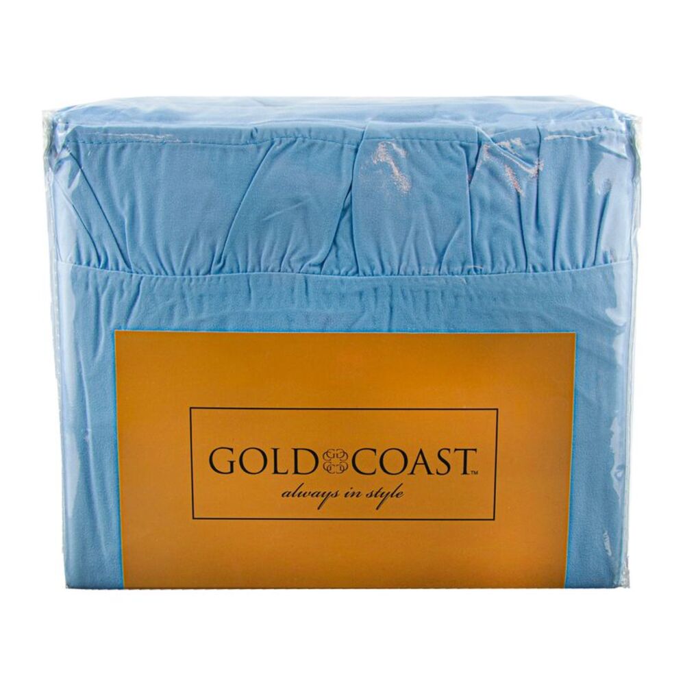 Gold Coast Cornflower Blue Ruffled Full Size Sheet Set